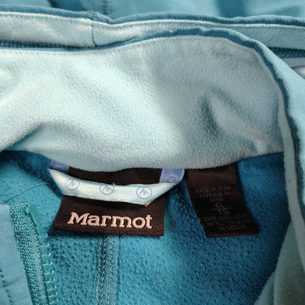 Marmot Teal Blue Hooded Bomber Jacket - Picture 8 of 14